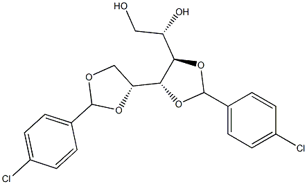 3-O,4-O:5-O,6-O-Bis(4-chlorobenzylidene)-D-glucitol Struktur