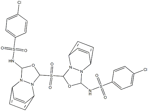 N,N'-[Sulfonylbis[4,1-phenylene(1,3,4-oxadiazole-5,2-diyl)]]bis(4-chlorobenzenesulfonamide) Struktur