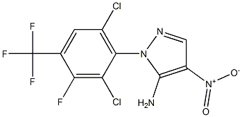 1-[2,6-Dichloro-3-fluoro-4-(trifluoromethyl)phenyl]-4-nitro-1H-pyrazol-5-amine Struktur