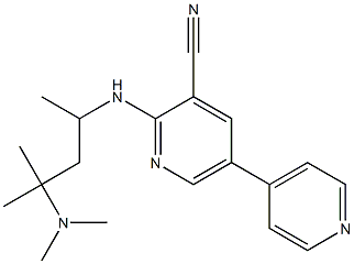 2-[[4-Methyl-4-(dimethylamino)pentan-2-yl]amino]-5-(4-pyridinyl)pyridine-3-carbonitrile Struktur