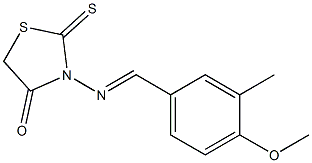 2-Thioxo-3-[[(3-methyl-4-methoxyphenyl)methylene]amino]thiazolidin-4-one Struktur