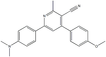 2-Methyl-4-(4-methoxyphenyl)-6-(4-dimethylaminophenyl)pyridine-3-carbonitrile Struktur