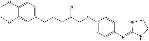 1-[4-[(Imidazolidin-2-ylidene)amino]phenoxy]-3-[2-(3,4-dimethoxyphenyl)ethyl]-2-propanol Struktur