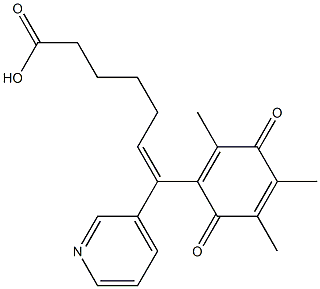 7-(2,4,5-Trimethyl-3,6-dioxo-1,4-cyclohexadienyl)-7-(3-pyridinyl)-6-heptenoic acid Struktur