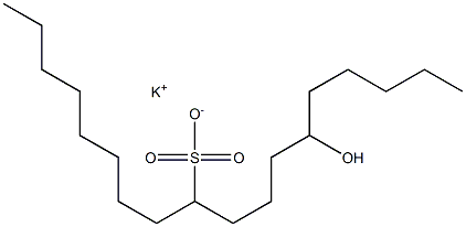 13-Hydroxyoctadecane-9-sulfonic acid potassium salt Struktur