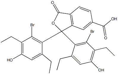 1,1-Bis(6-bromo-2,5-diethyl-4-hydroxyphenyl)-1,3-dihydro-3-oxoisobenzofuran-6-carboxylic acid Struktur