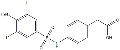 p-(3,5-Diiodosulfanilylamino)phenylacetic acid Struktur