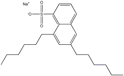 6,8-Dihexyl-1-naphthalenesulfonic acid sodium salt Struktur