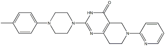 6-(2-Pyridyl)-2-[4-(4-methylphenyl)piperazino]-5,6,7,8-tetrahydropyrido[4,3-d]pyrimidin-4(3H)-one Struktur