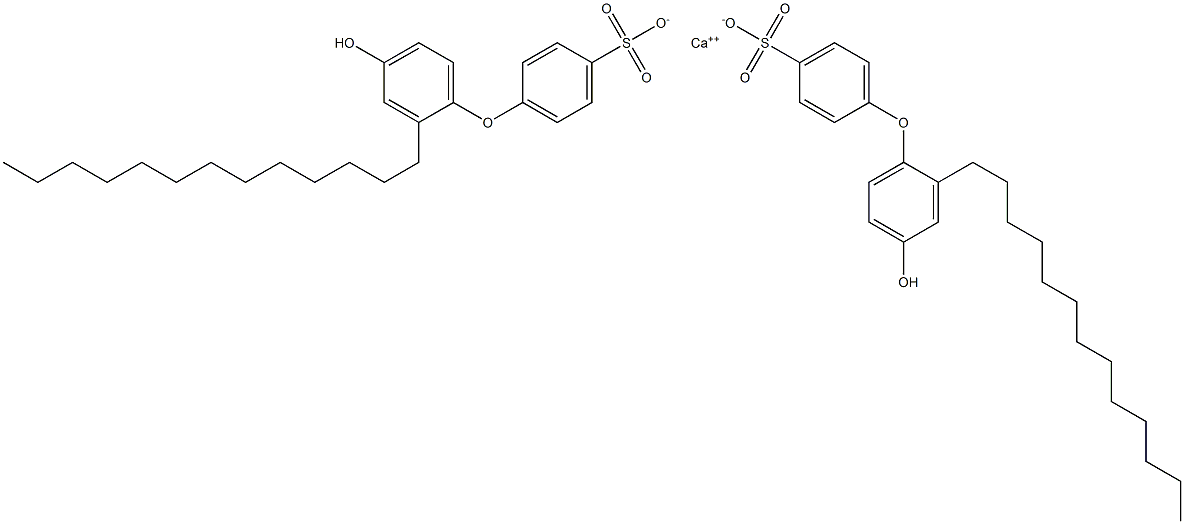 Bis(4'-hydroxy-2'-tridecyl[oxybisbenzene]-4-sulfonic acid)calcium salt Struktur