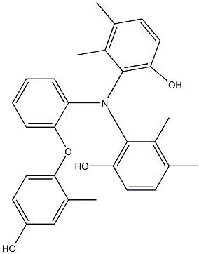 N,N-Bis(6-hydroxy-2,3-dimethylphenyl)-2-(4-hydroxy-2-methylphenoxy)benzenamine Struktur