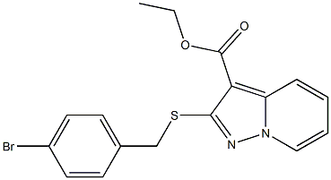 2-[[(4-Bromophenyl)methyl]thio]pyrazolo[1,5-a]pyridine-3-carboxylic acid ethyl ester Struktur