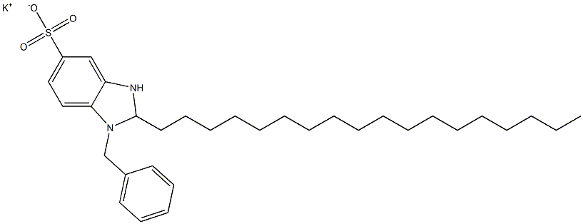 1-Benzyl-2,3-dihydro-2-octadecyl-1H-benzimidazole-5-sulfonic acid potassium salt Struktur