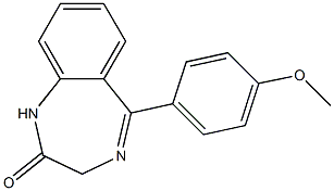 1,3-Dihydro-5-(4-methoxyphenyl)-2H-1,4-benzodiazepin-2-one Struktur