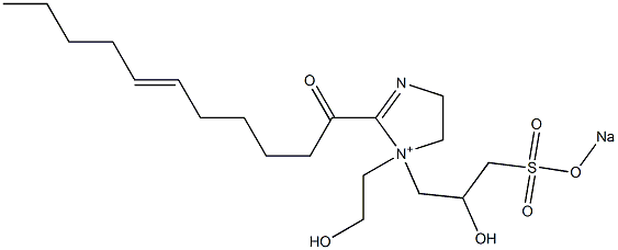 1-(2-Hydroxyethyl)-1-[2-hydroxy-3-(sodiooxysulfonyl)propyl]-2-(6-undecenoyl)-2-imidazoline-1-ium Struktur