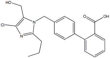 4'-[[4-Chloro-2-propyl-5-hydroxymethyl-1H-imidazol-1-yl]methyl]-1,1'-biphenyl-2-carboxylic acid Struktur