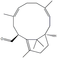 (2S,4E,8E,11R)-4,8,14,15,15-Pentamethylbicyclo[9.3.1]pentadeca-1(14),4,8-triene-2-carbaldehyde Struktur