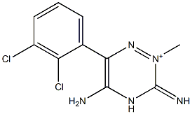 5-Amino-6-(2,3-dichlorophenyl)-3,4-dihydro-3-imino-2-methyl-1,2,4-triazin-2-ium Struktur