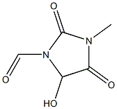 5-Hydroxy-3-methyl-2,4-dioxoimidazolidine-1-carbaldehyde Struktur