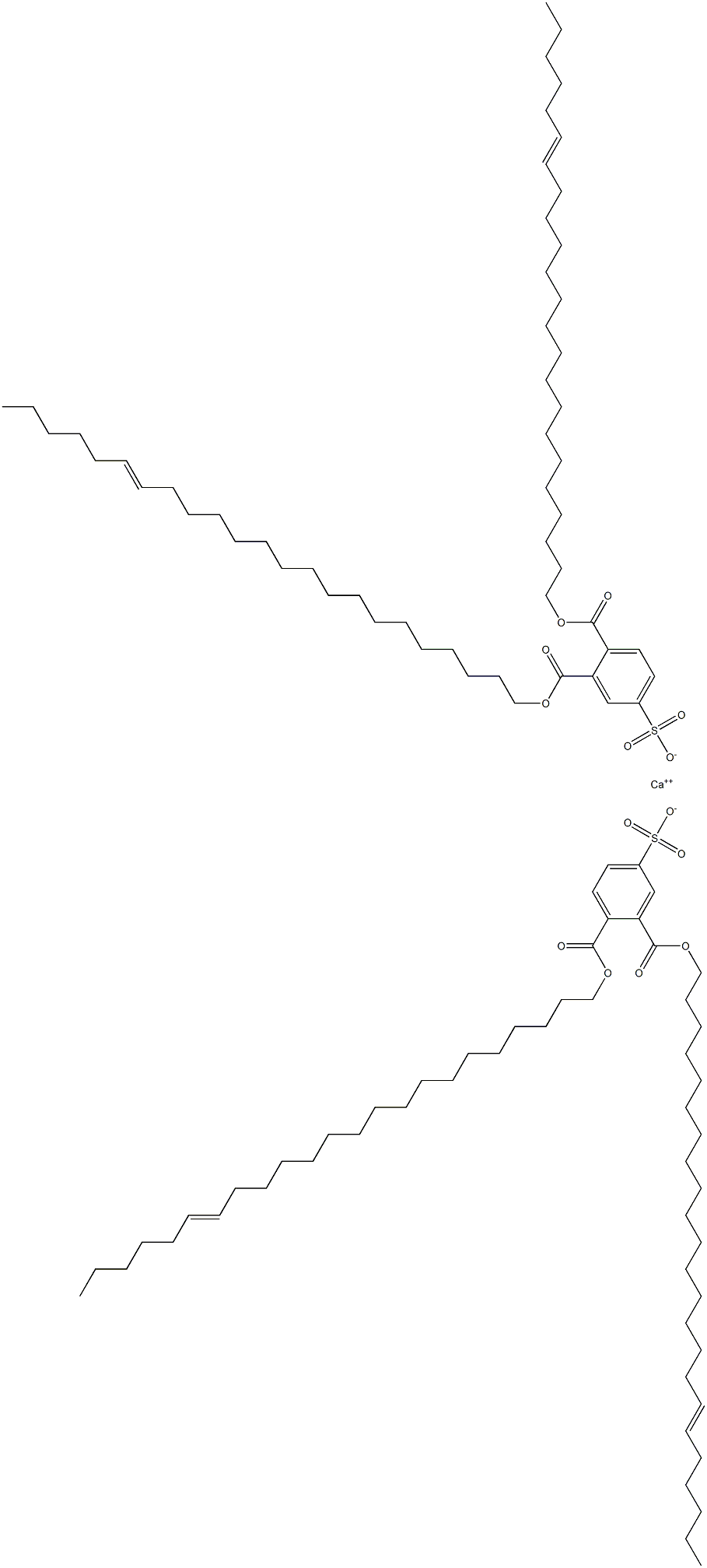 Bis[3,4-di(17-tricosenyloxycarbonyl)benzenesulfonic acid]calcium salt Struktur