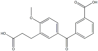 5-(3-Carboxybenzoyl)-2-methoxybenzenepropanoic acid Struktur