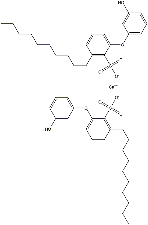 Bis(3'-hydroxy-3-decyl[oxybisbenzene]-2-sulfonic acid)calcium salt Struktur