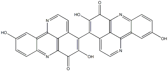 5,5',10,10'-Tetrahydroxy[4,4'-bi[1,7-diaza-6H-benz[de]anthracene]]-6,6'-dione Struktur