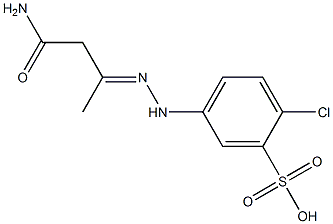 5-[N'-(2-Carbamoyl-1-methylethylidene)hydrazino]-2-chlorobenzenesulfonic acid Struktur