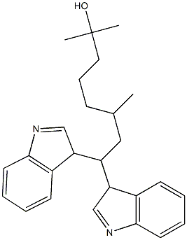 8,8-Bis(3H-indol-3-yl)-2,6-dimethyl-2-octanol Struktur