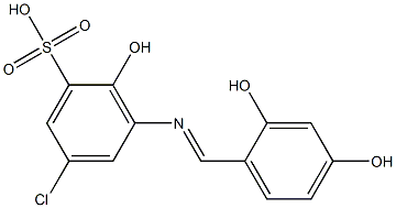 5-Chloro-2-hydroxy-3-[(2,4-dihydroxybenzylidene)amino]benzenesulfonic acid Struktur