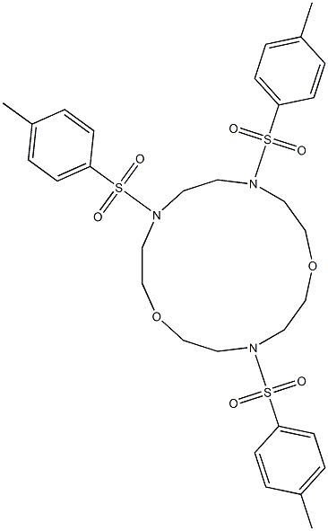 4,10,13-Tris(4-methylphenylsulfonyl)-1,7-dioxa-4,10,13-triazacyclopentadecane Struktur