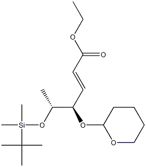 (4R,5R,E)-4-[[(3,4,5,6-Tetrahydro-2H-pyran)-2-yl]oxy]-5-[(tert-butyldimethylsilyl)oxy]-2-hexenoic acid ethyl ester Struktur