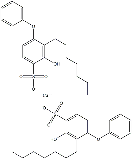 Bis(3-hydroxy-2-heptyl[oxybisbenzene]-4-sulfonic acid)calcium salt Struktur