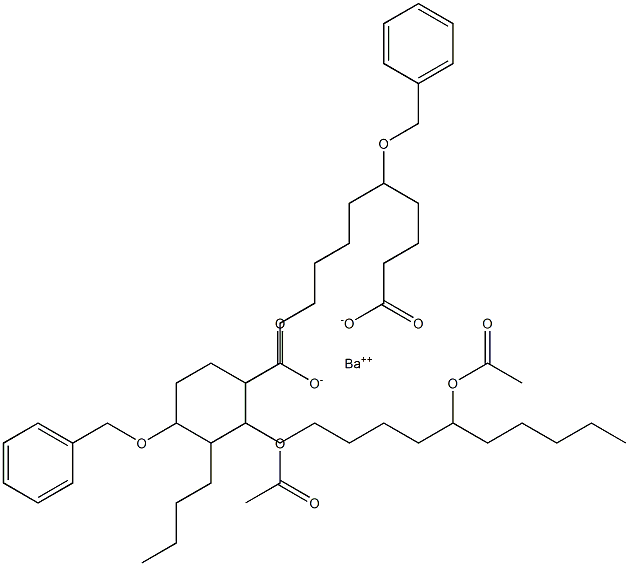 Bis(5-benzyloxy-13-acetyloxystearic acid)barium salt Struktur