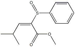 (2E)-2-Phenylsulfinyl-4-methyl-2-pentenoic acid methyl ester Struktur