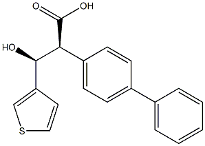 (2S,3S)-2-(4-Phenylphenyl)-3-hydroxy-3-(3-thienyl)propionic acid Struktur