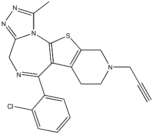 1-Methyl-6-(2-chlorophenyl)-9-[2-propynyl]-7,8,9,10-tetrahydro-4H-pyrido[4',3':4,5]thieno[3,2-f][1,2,4]triazolo[4,3-a][1,4]diazepine Struktur