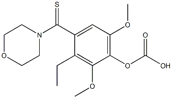 Carbonic acid ethyl[2,6-dimethoxy-4-(morpholinocarbonothioyl)phenyl] ester Struktur