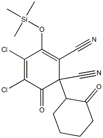 2,3-Dichloro-5,6-dicyano-4-(trimethylsilyloxy)-6-(2-oxocyclohexyl)-2,4-cyclohexadien-1-one Struktur