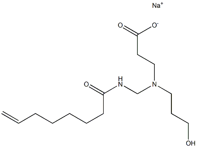 3-[N-(3-Hydroxypropyl)-N-(7-octenoylaminomethyl)amino]propionic acid sodium salt Struktur