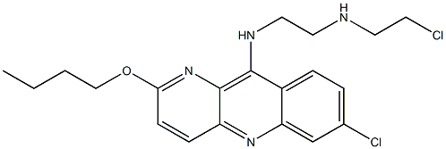 N-(2-Butoxy-7-chlorobenzo[b]-1,5-naphthyridin-10-yl)-N'-(2-chloroethyl)-1,2-ethanediamine Struktur