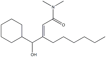 (E)-3-(Hydroxy(cyclohexyl)methyl)-N,N-dimethyl-2-nonenamide Struktur