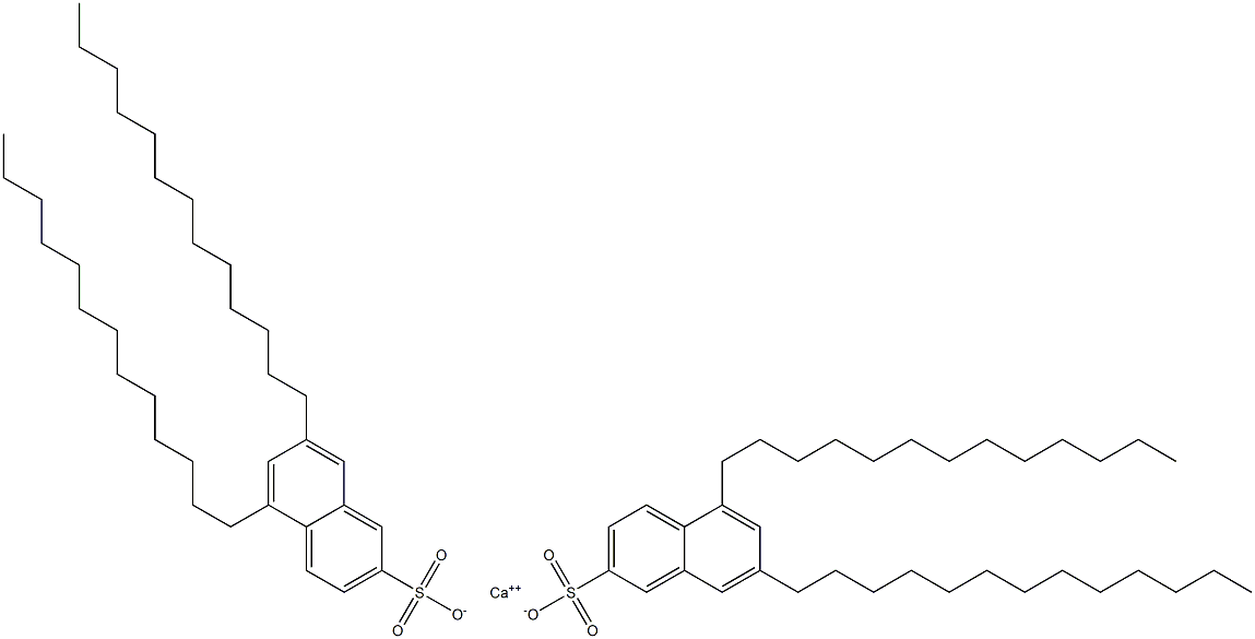 Bis(5,7-ditridecyl-2-naphthalenesulfonic acid)calcium salt Struktur