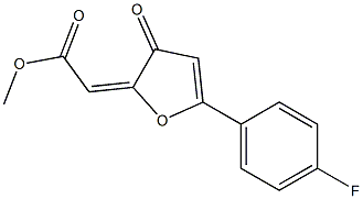 2-Methoxycarbonylmethylene-5-(4-fluorophenyl)furan-3(2H)-one Struktur