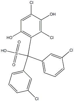 (2,4-Dichloro-3,6-dihydroxyphenyl)bis(3-chlorophenyl)methanesulfonic acid Struktur