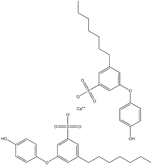 Bis(4'-hydroxy-5-heptyl[oxybisbenzene]-3-sulfonic acid)calcium salt Struktur