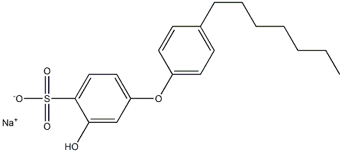 3-Hydroxy-4'-heptyl[oxybisbenzene]-4-sulfonic acid sodium salt Struktur