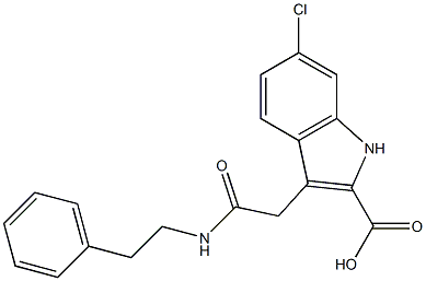 6-Chloro-3-[(2-phenylethyl)carbamoylmethyl]-1H-indole-2-carboxylic acid Struktur