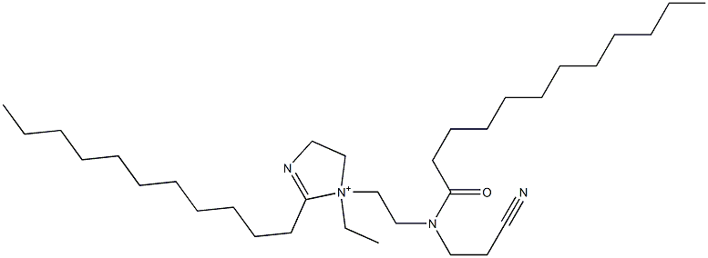 1-[2-[(2-Cyanoethyl)(1-oxododecyl)amino]ethyl]-1-ethyl-4,5-dihydro-2-undecyl-1H-imidazol-1-ium Struktur