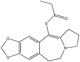 5,6,9,10-Tetrahydro-11-propanoylthio-8H-1,3-dioxolo[4,5-h]pyrrolo[2,1-b][3]benzazepine Struktur